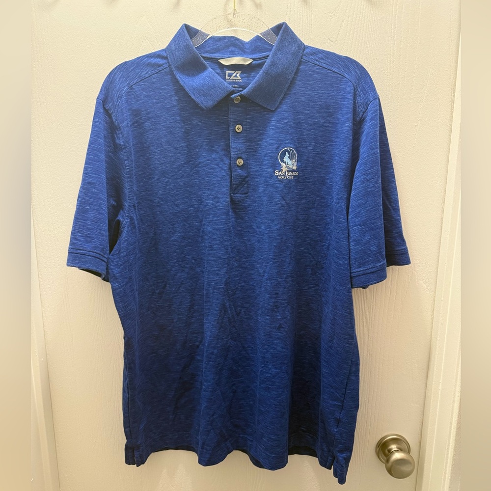 Cutter & Buck Polo Shirt Men's Blue Golf Size XL